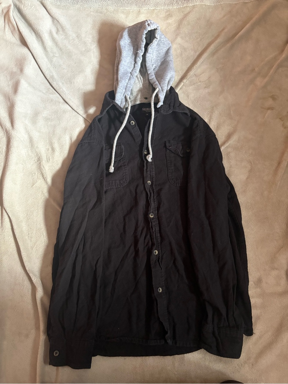 Gioberti ‘Black’ Mens Hooded Flannel